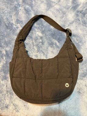 Black Quilted Shoulder Bag - W Label